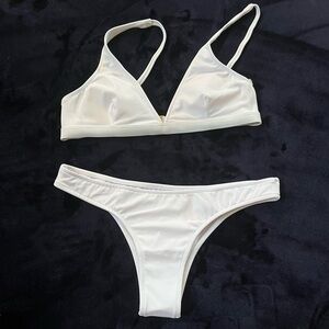 Two piece cheeky swimsuit. Size S. White